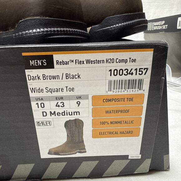 Ariat Work Men\'s Rebar Flex Western size 10 Composite Toe dark Brown/ Black main image 4